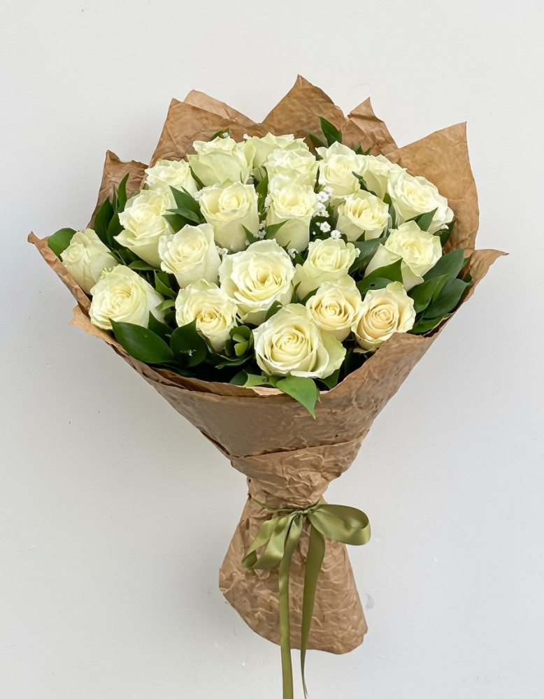 21 Beyaz Gül Buketi