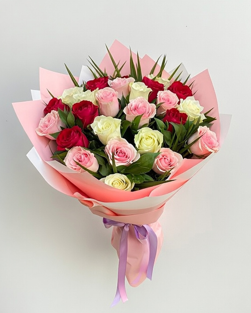 25 Renkli Gül Buketi