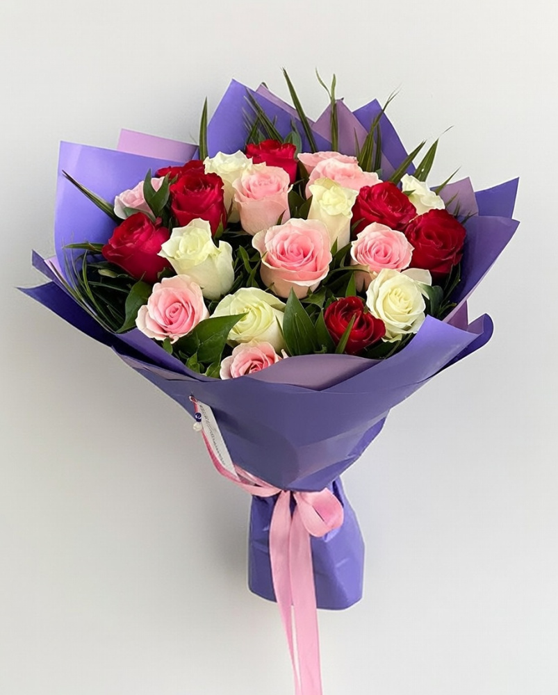 21 Renkli Gül Buketi