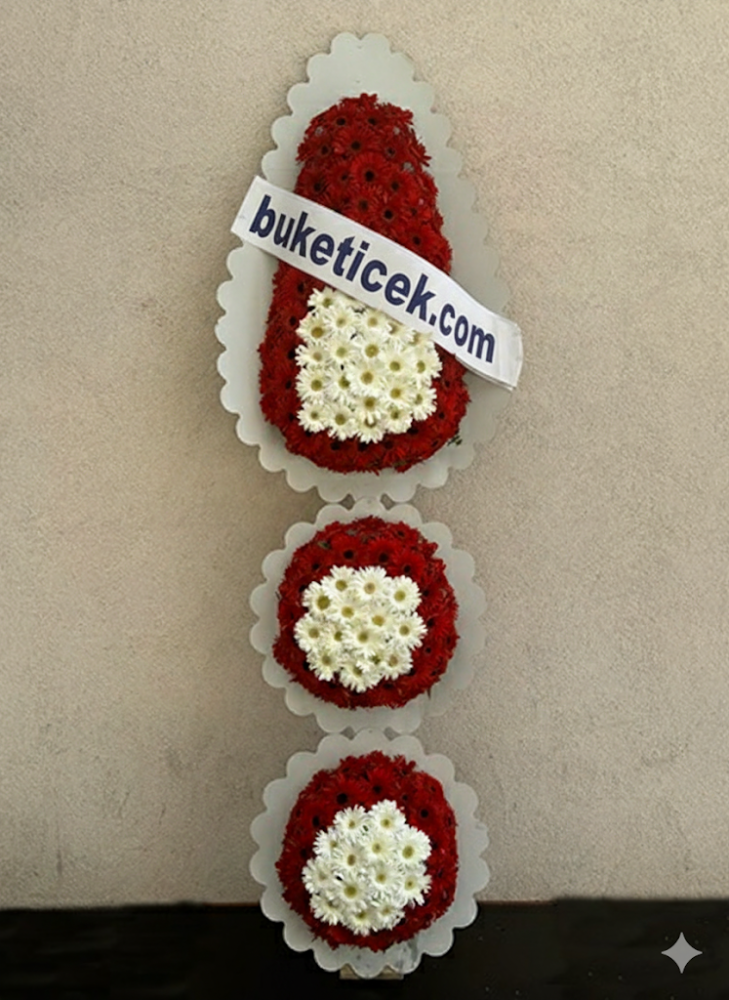 Kat Kat Mutluluk Kırmızı Beyaz Gerberalar